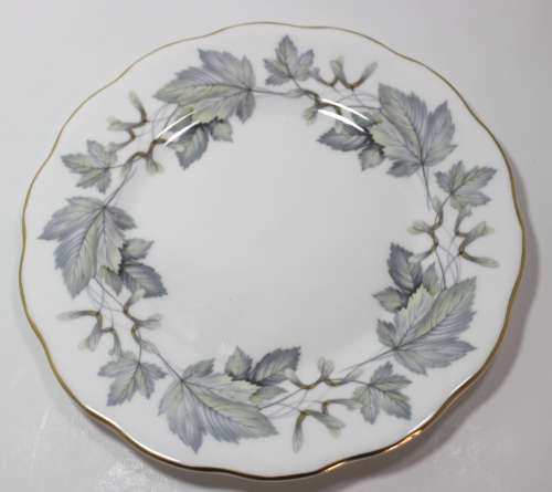 Royal Albert Silver Maple Bone China Trio Cup, Saucer and Cake Plate