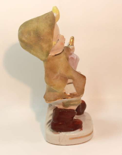 Charming Little Boy and Girl in Hooded Jackets Porcelain Figurines.