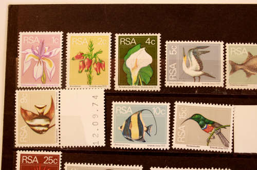 Ernst De Jong South Africa Series 1974 Fauna and Flora Set of Stamps Plus Variants
