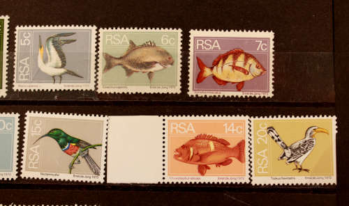 Ernst De Jong South Africa Series 1974 Fauna and Flora Set of Stamps Plus Variants