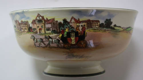 Royal Doulton Old English Coaching Scenes Footed Bowl.