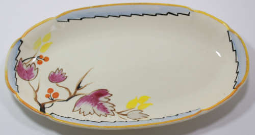 Vintage John Maddock and Sons Gravy Boat Hand Painted Gladys Scarlett.