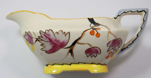 Vintage John Maddock and Sons Gravy Boat Hand Painted Gladys Scarlett.