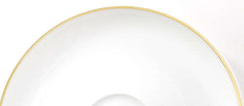 Pair of Hutschenreuther Galleria Saucers, White with Gold Edging