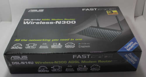 New Asus DSL-N14U ADSL Modem Router Wireless N300 Sealed Box