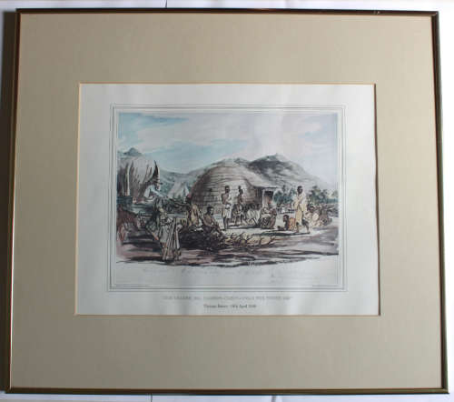 Thomas Baines Trader Mr Harris`s Cabin Near The White Kei Africana Museum Reproduction Print Framed