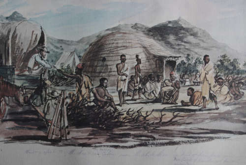 Thomas Baines Trader Mr Harris`s Cabin Near The White Kei Africana Museum Reproduction Print Framed