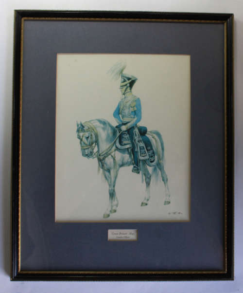 Cavalry Officer Great Britain 1845 by Wolfgang Tritt Framed Reproduction Print.