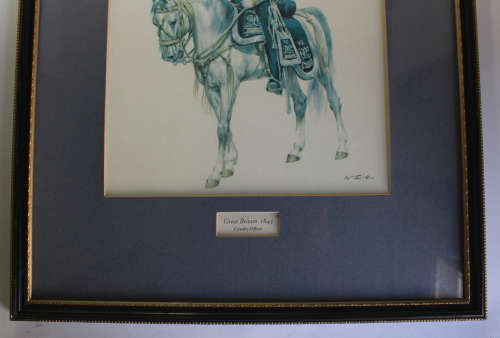 Cavalry Officer Great Britain 1845 by Wolfgang Tritt Framed Reproduction Print.