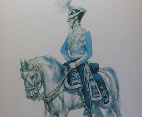 Cavalry Officer Great Britain 1845 by Wolfgang Tritt Framed Reproduction Print.
