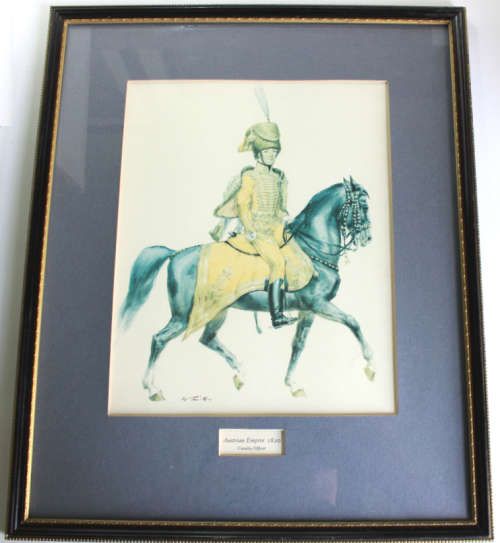 Cavalry Officer Austrian Empire 1820 by Wolfgang Tritt Framed Reproduction Print