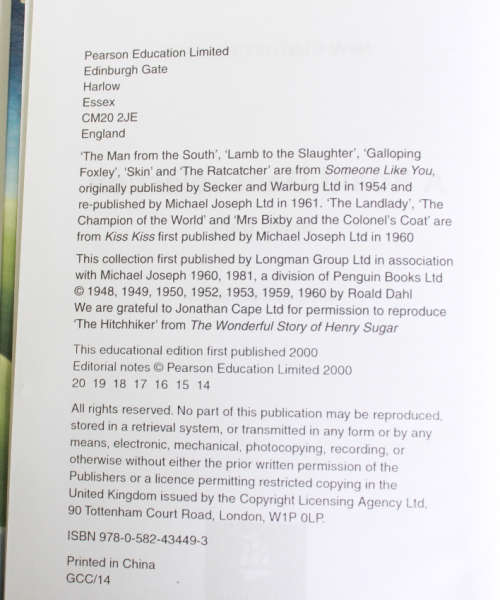 A Roald Dahl Collection by Roald Dahl, a Longman Hardcover Book