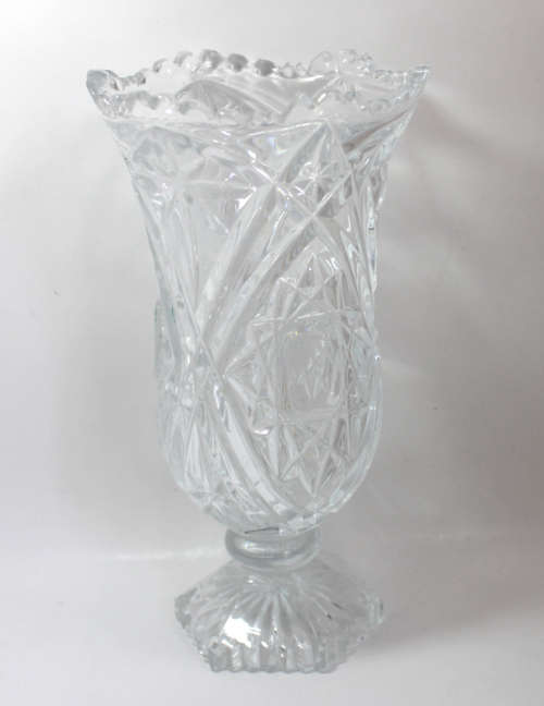 Elegant Vintage Lead Crystal Footed Vase