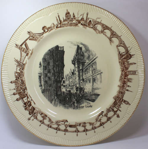 Vintage Clarice Cliff Law Courts Newport Pottery Decorative Wall Plate Reg No 840076 Plate