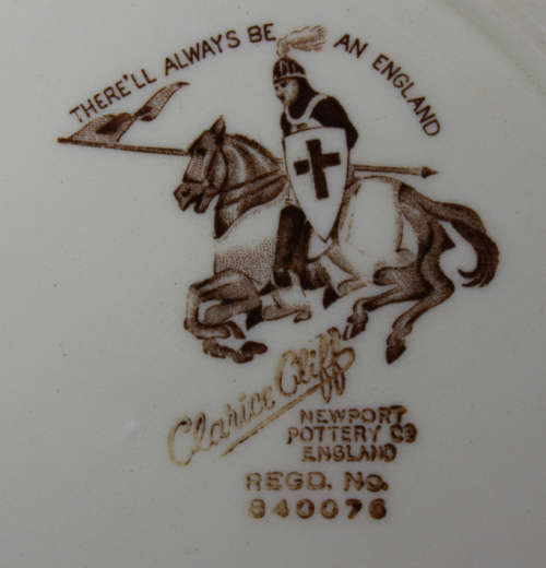 Vintage Clarice Cliff Law Courts Newport Pottery Decorative Wall Plate Reg No 840076 Plate