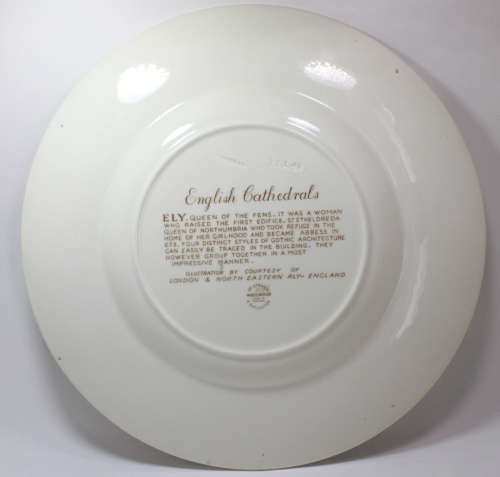 Vintage Wedgwood English Cathedrals `Ely, Queen Of The Fens` Decorative Wall Plate