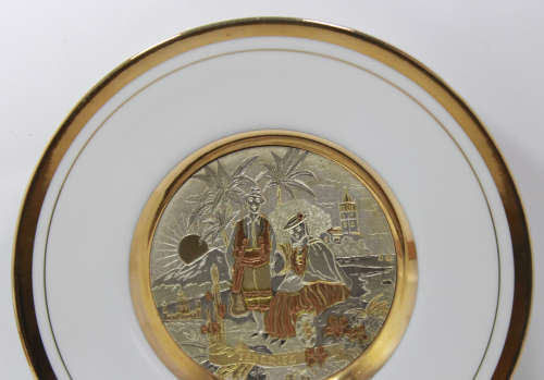 Chokin Plate `Tenerife` 24KT Gold Decorative Plate