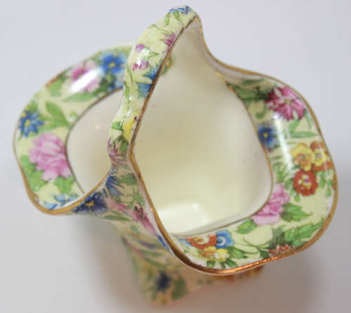 Vintage Royal Winton Grimwades  Miniature `Dudley` Shape Chintz Pattern Fruit Basket.