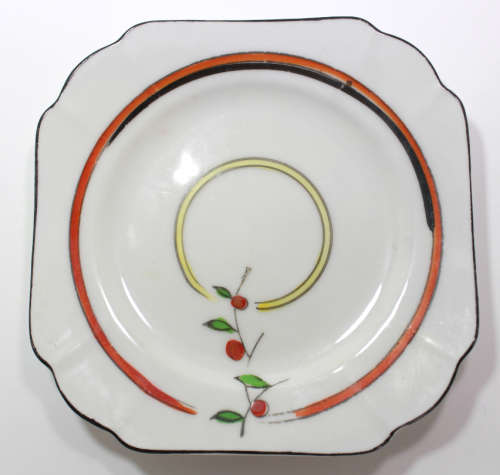 Set of 3 Art Deco Style Tea Plates