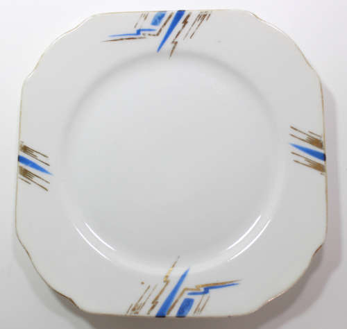 Set of 3 Art Deco Style Tea Plates