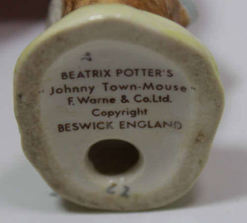 Vintage Johnny Town-Mouse Beatrix Potter Miniature Figurine by Beswick