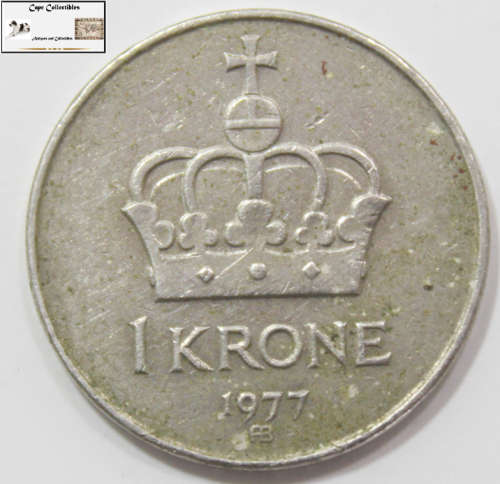 Norway 1977 1 Krone Coin Circulated
