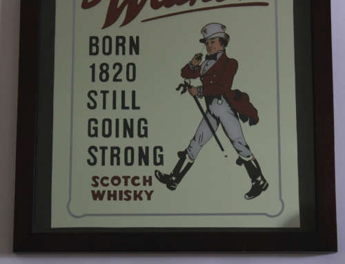 Johnnie Walker Scotch Whisky Bar Mirror in Black Frame