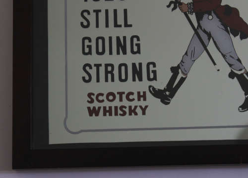 Johnnie Walker Scotch Whisky Bar Mirror in Black Frame