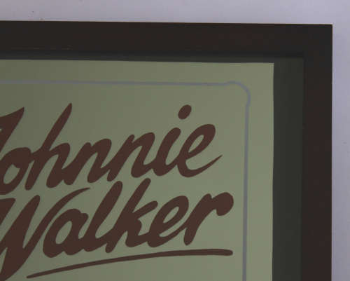 Johnnie Walker Scotch Whisky Bar Mirror in Black Frame