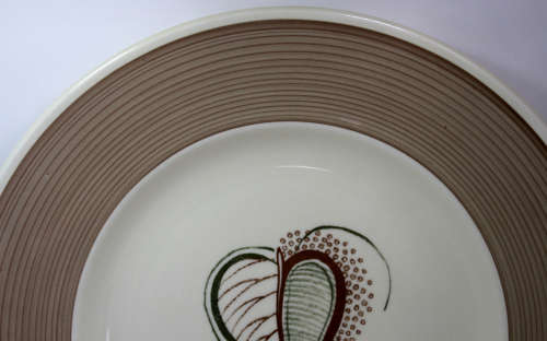 Pair of Susie Cooper Brown Skeleton Leaf Pattern 2353 Dinner Plate