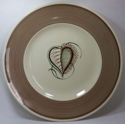 Pair of Susie Cooper Brown Skeleton Leaf Pattern 2353 Dinner Plate
