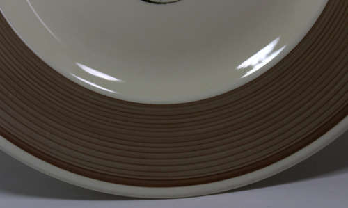 Pair of Susie Cooper Brown Skeleton Leaf Pattern 2353 Dinner Plate