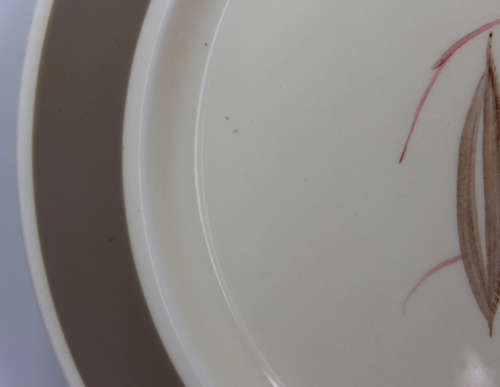 Susie Cooper Handpainted 3 Leaf Pattern Beige Border Dinner Plate