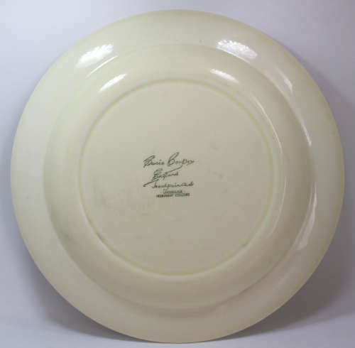Susie Cooper Handpainted 3 Leaf Pattern Beige Border Dinner Plate