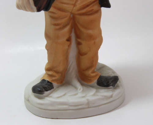 Bearded Old Man with Hat and Coat and Satchel Porcelain Figurine