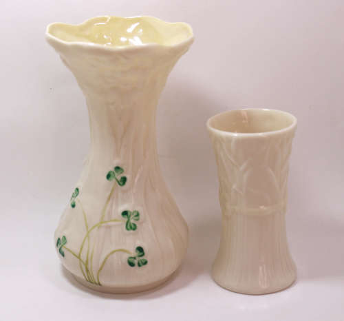Vintage Pair of Belleek Miniature Vases
