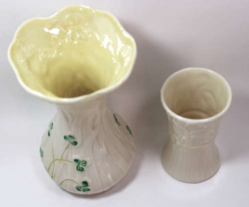 Vintage Pair of Belleek Miniature Vases