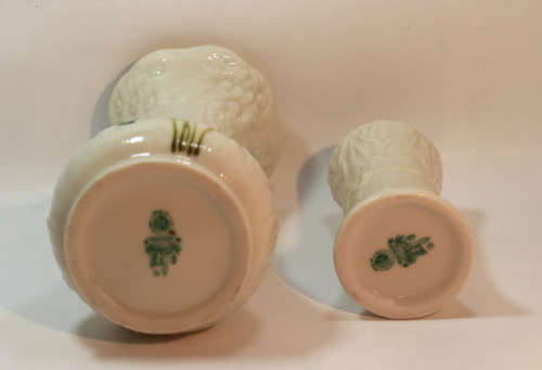 Vintage Pair of Belleek Miniature Vases