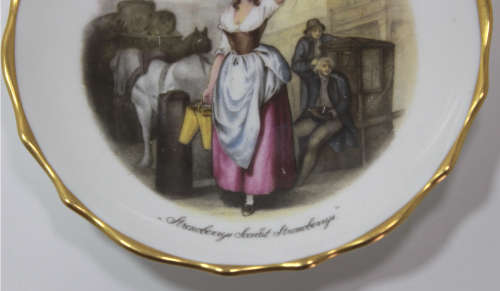 Cries Of London Strawberry`s Scarlet Strawberry`s Small Decorative Wall Plate, Tuscan Bone China.