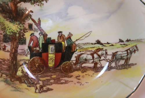Vintage Royal Doulton Bowl of Old English Coaching Scenes D6393