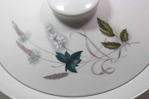Snowhite Range Green, Pink and White Leaves Server Tureen by Johnson Bros