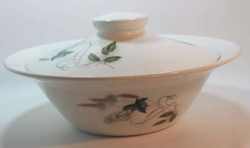 Snowhite Range Green, Pink and White Leaves Server Tureen by Johnson Bros