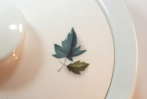 Snowhite Range Green, Pink and White Leaves Server Tureen by Johnson Bros