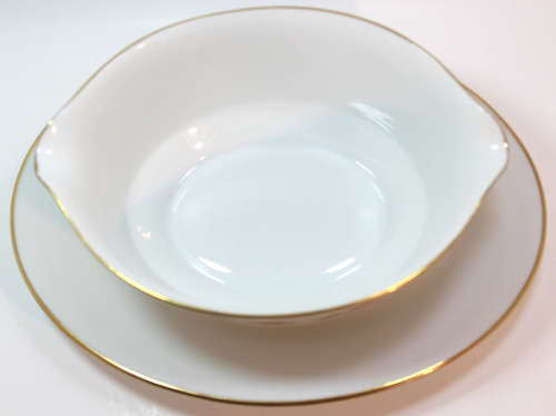 Noritake Selina Pattern 2252 Gravy Boat and Attached Underplate