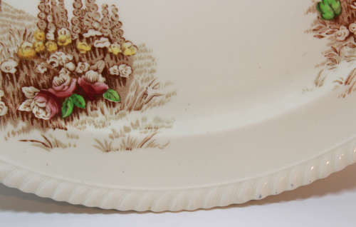 Vintage Johnson Bros Castle On The Lake Large Oval Serving Platter