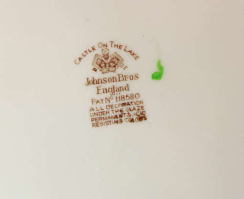 Vintage Johnson Bros Castle On The Lake Large Oval Serving Platter