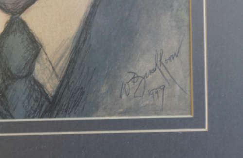 Framed Original Portrait of John F Kennedy by Walter Buchhorn 1999