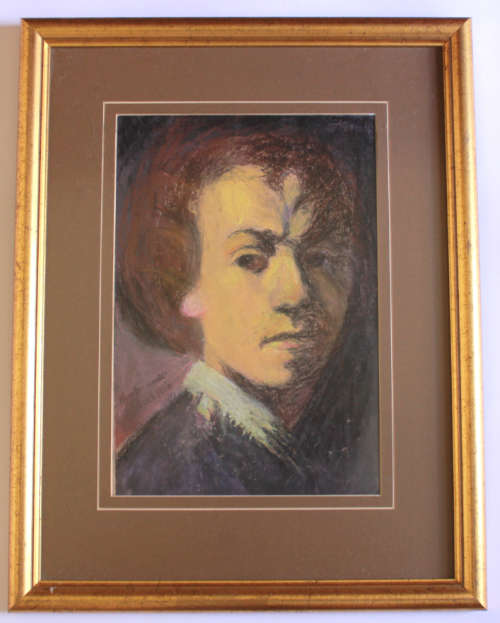 Framed Original Portrait of Rembrandt by Walter Buchhorn 1999