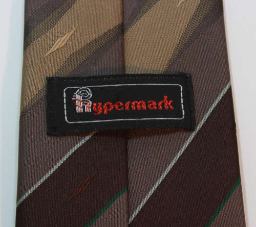 Beige and Brown Striped Classic Necktie by Hypermark