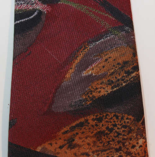 Maroon Background Abstract Pattern Classic Necktie by Pierre Cardin